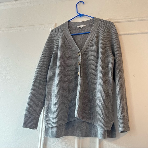 Madewell Lyle Henley Sweater size Medium Heather Grey - Picture 9 of 13